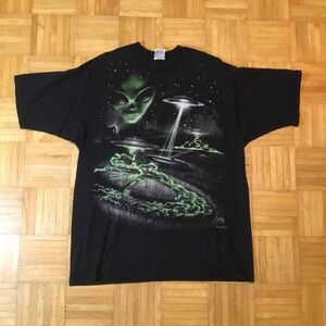 1997 Vintage Liquid Blue Alien Shirt